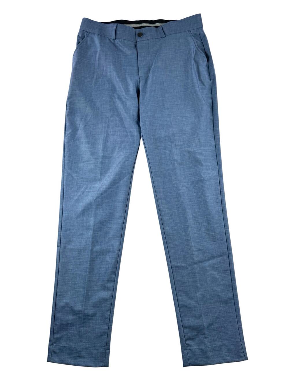 State & Liberty Dress Pants Mens 33x32 Heathered Light Blue Stretch Performance